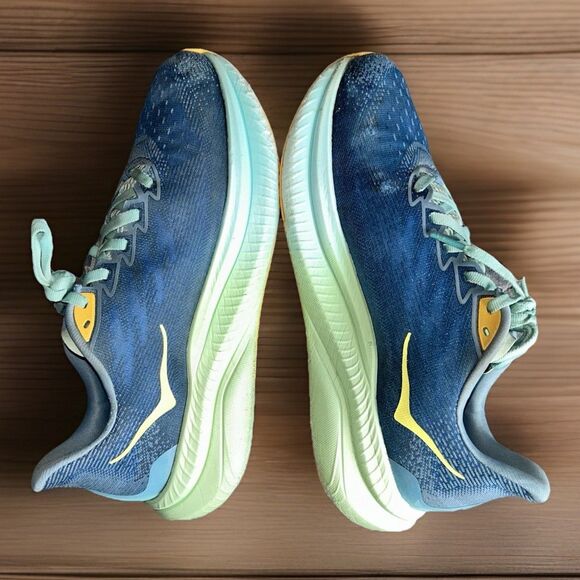 Hoka One One Men's Mach 6 Road Running Shoes Size 8.5D Dusk Shadow Blue/Green - Picture 5 of 12